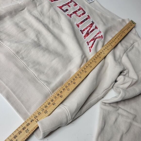 CHRISTMAS RED PLAID LOVE PINK VICTORIA'S SECRET SWEATSHIRT XL EXTRA LARGE - Picture 3 of 6